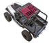Sun shade top for Jeep Wrangler YJ, pink printed shade with black American flag stars and stripes