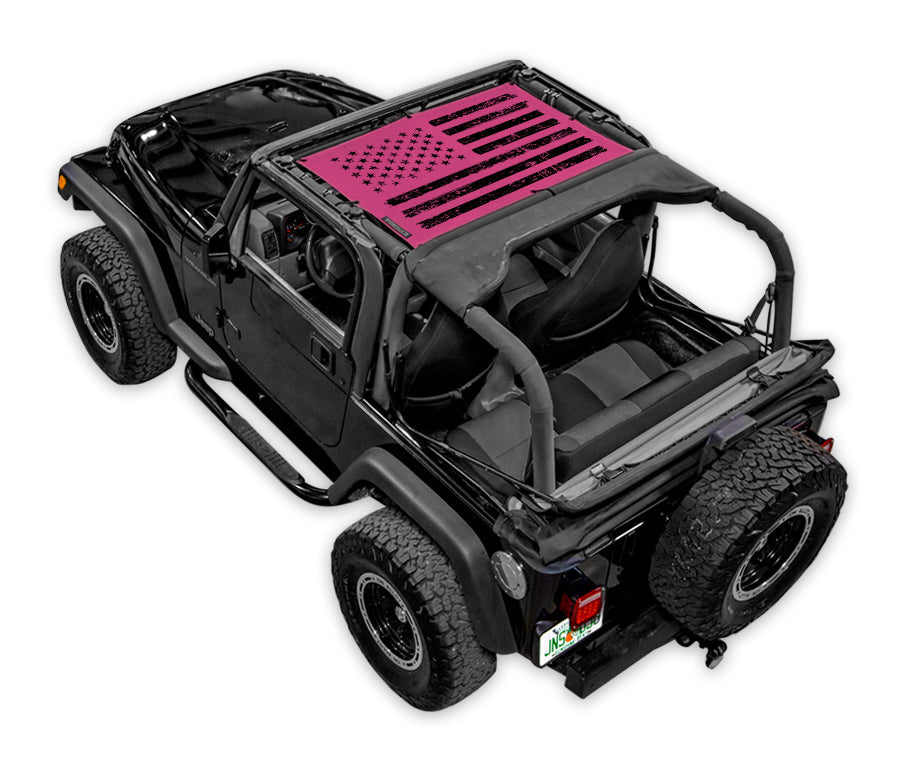 SPIDERWEBSHADE Sun Shade Stock Printed Shade Top for Jeep Wrangler TJ (1997–2006), pink printed design