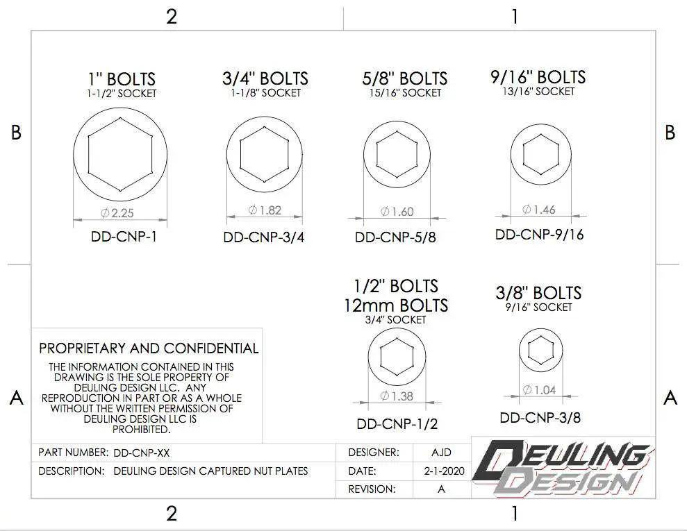 Captured Nut Plates (Deuling Design) 8-pack by Skinny Pedal Racing for suspension