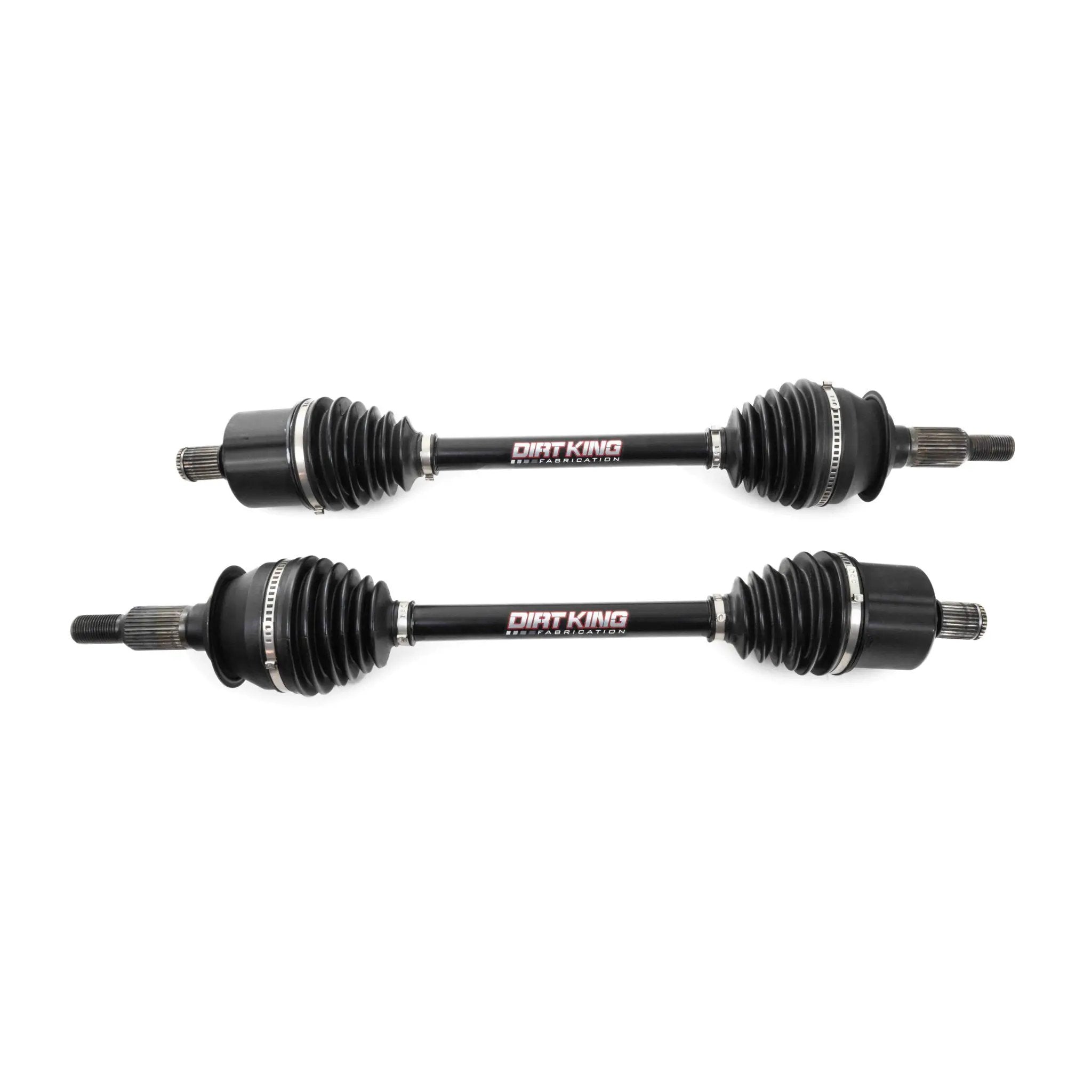 Dirt King Long Travel Axle Assemblies for Toyota – pair of black shafts with ribbed CV boots