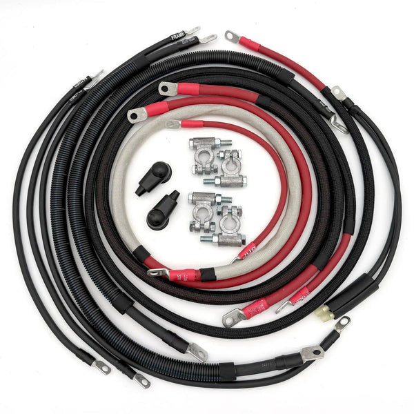 Battery Cable Kit Big7Kits 1994-2002 Dodge Cummins 2nd Gen red and black cables with lug terminals