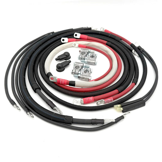Battery Cable Kit Big7Kits for Dodge Cummins 2nd Gen 1994-2002 with red/black cables and lug terminals