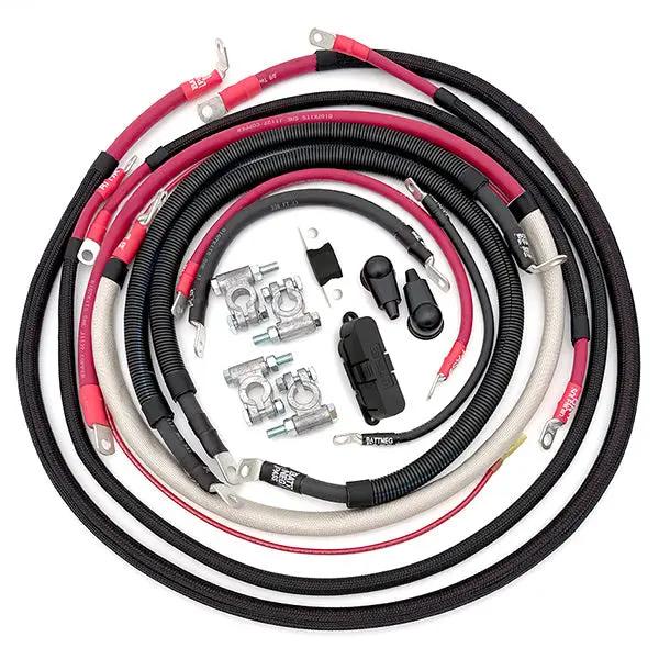 Battery cable kit for Ford Power Stroke 6.0 Diesel F-250/F-350 by Big7Kits with red and black cables and clamps