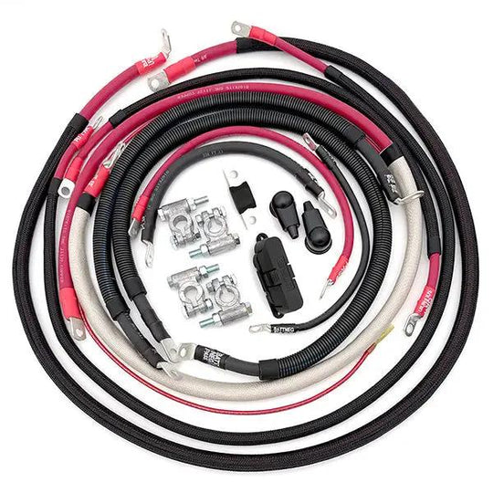 Battery cable kit for Ford Power Stroke 6.0 Diesel F-250/F-350 by Big7Kits with red and black cables and clamps