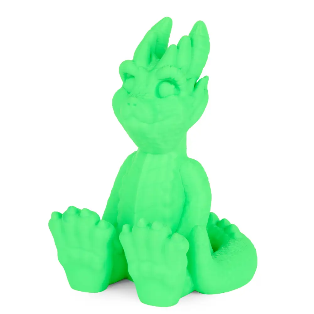 PLA+ Filament green dinosaur figurine, 3D printed accessory