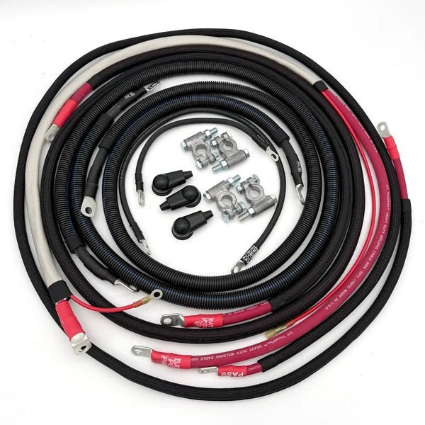Ford Powerstroke 6.7 Battery Cable Kit 2017-2021 F-250/F-350 Big7Kits red and black cables with terminal clamps