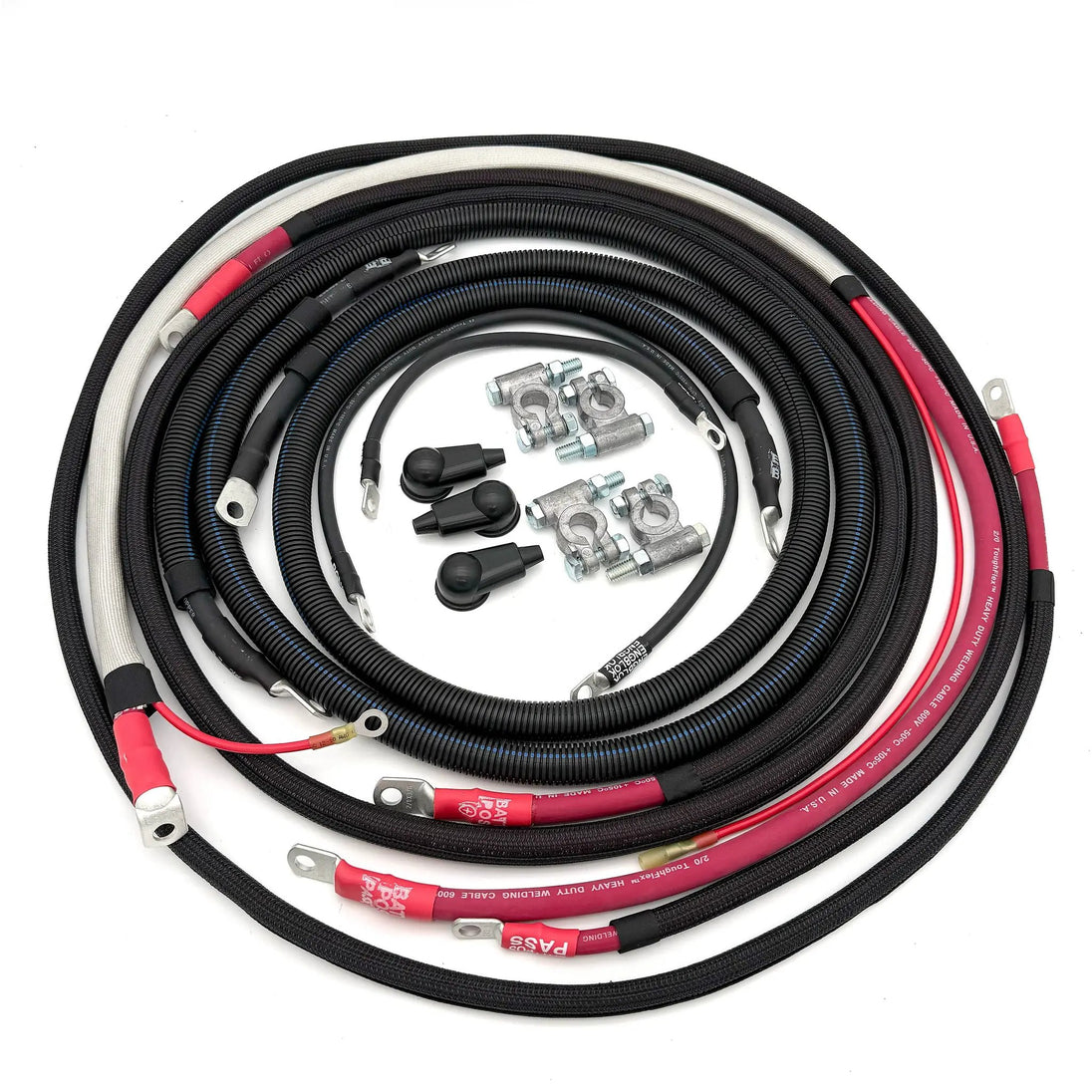 Big7Kits Ford Powerstroke 6.7 Diesel Battery Cable Kit F-250/F-350 (2017-2021) coiled cables with battery lugs