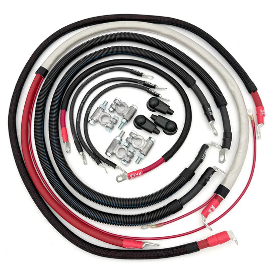 Ford Powerstroke 7.3 OBS Battery Cable Kit 1990-1997 F-250/F-350 Big7Kits with red and black cables and lug terminals