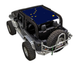 SPIDERWEBSHADE sun shade for Jeep Wrangler JK 2-Door, blue stock-printed top with yellow stars