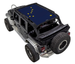 Sun Shade for Jeep Wrangler JKU 4-Door by SpiderWebShade, blue printed shade top with yellow star pattern