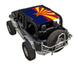 SPIDERWEBSHADE Sun Shade for Jeep Wrangler JK 2-Door, stock printed shade top with Arizona flag design