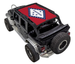 SpiderWebShade sun shade for Jeep Wrangler JKU 4-Door with Arkansas flag print