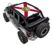 SpiderWebShade sun shade for Jeep Wrangler JKU 4-Door with flag-print top