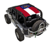 Sun shade top for Jeep Wrangler JK 2-Door, SPIDERWEBSHADE stock printed American flag design