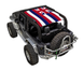 Sun Shade for Jeep Wrangler JK 2-Door by SPIDERWEBSHADE with flag-print top