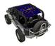 Sun Shade for Jeep Wrangler JK 2-Door by SPIDERWEBSHADE; blue printed shade top with gold star design