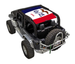 Sun shade for Jeep Wrangler JK 2-Door by SPIDERWEBSHADE, stock printed top with red, white, and blue flag design