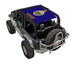 Sun shade for Jeep Wrangler JK 2-Door by SPIDERWEBSHADE with Kansas flag emblem on blue backdrop