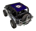 Sun shade top for Jeep Wrangler JK 2-Door by SpiderWebShade in blue stock print.