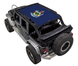 Sun shade for Jeep Wrangler JKU 4-Door 2007–2017 by SPIDERWEBSHADE; blue printed shade top