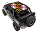 Sun shade top for Jeep Wrangler JKU 4-Door by SpiderWebShade with Maryland flag print