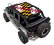 Sun shade top for Jeep Wrangler JKU 4-Door by SpiderWebShade with Maryland flag print