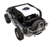 SPIDERWEBSHADE sun shade for Jeep Wrangler JK 2-Door, white printed shade top with logo.