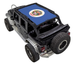 SPIDERWEBSHADE sun shade for Jeep Wrangler JKU 4-Door, blue stock printed top with Minnesota state flag
