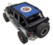 SPIDERWEBSHADE sun shade for Jeep Wrangler JKU 4-Door, blue stock printed top with Minnesota state flag