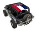 Sun shade top for Jeep Wrangler JK 2-Door by SpiderWebShade with red, white, blue flag print.