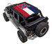 Sun shade top for Jeep Wrangler JKU 4-Door by SPIDERWEBSHADE with stock printed Confederate flag design