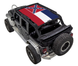 Sun shade top for Jeep Wrangler JKU 4-Door by SPIDERWEBSHADE with stock printed Confederate flag design