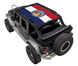 Sun shade for Jeep Wrangler JKU 4-Door by SPIDERWEBSHADE with stock printed flag design