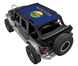 Sun shade SpiderWebShade for Jeep Wrangler JKU 4-Door, blue stock print with Montana state seal