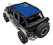 SpiderWebShade sun shade top for Jeep Wrangler JKU 4-Door, blue stock-printed design