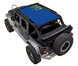 SpiderWebShade sun shade top for Jeep Wrangler JKU 4-Door, blue stock-printed design