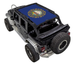 Sun shade for Jeep Wrangler JKU 4-Door, SPIDERWEBSHADE blue printed shade top