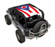 SpiderWebShade sun shade top for Jeep Wrangler JK 2-Door (2007–2017) with American flag print