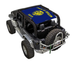 Sun shade top for Jeep Wrangler JK 2-Door by SpiderWebShade, blue Oregon state flag print