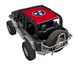 Sun Shade for Jeep Wrangler JK 2-Door by SPIDERWEBSHADE; red printed shade top with Tennessee flag emblem
