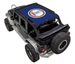 SPIDERWEBSHADE Sun Shade for Jeep Wrangler JKU 4-Door, blue top with circular emblem print