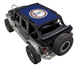 SPIDERWEBSHADE Sun Shade for Jeep Wrangler JKU 4-Door, blue top with circular emblem print