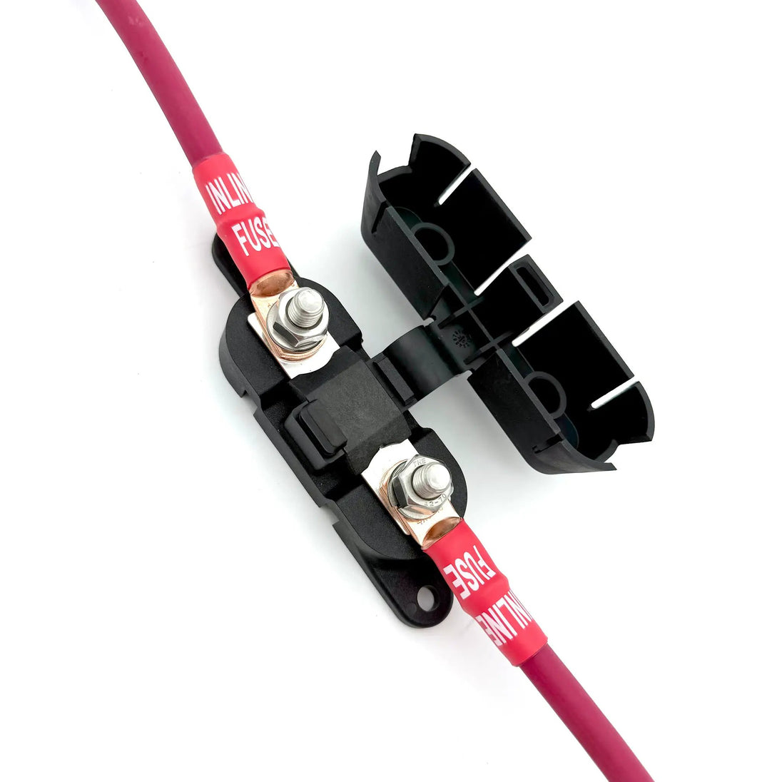 Battery cable harness by Big7Kits for Jeep Grand Cherokee ZJ 1993–1998, red insulated inline-fuse cable