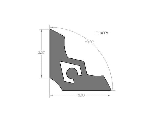 Artec Industries 3-inch A-Blade Gusset 90° gray gusset plate with inner cutout