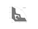 Artec Industries 3-inch A-Blade Gusset 90° gray gusset plate with inner cutout