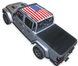 Sun shade for Jeep Gladiator JT (2019–2026) with American flag print; SpiderWebShade stock top