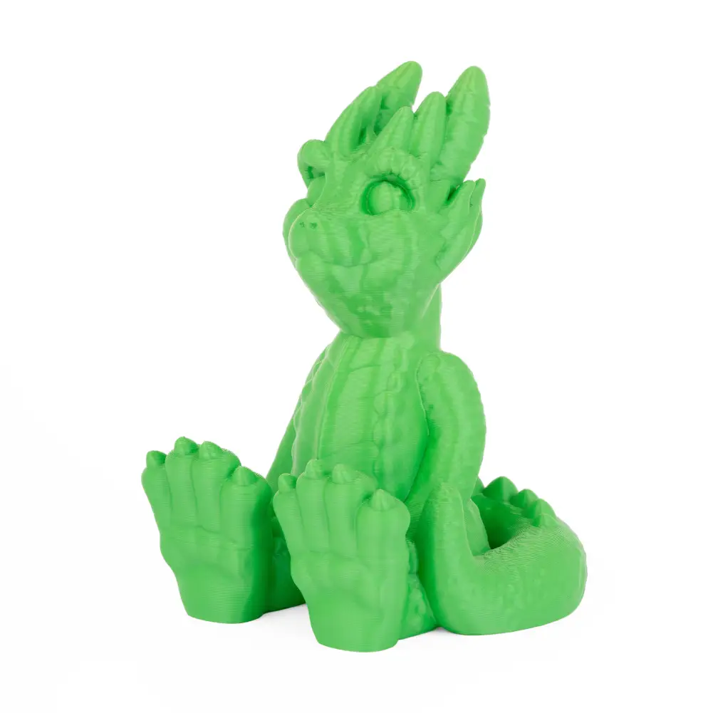 PLA+ Filament 3D-printed green figurine by Numakers