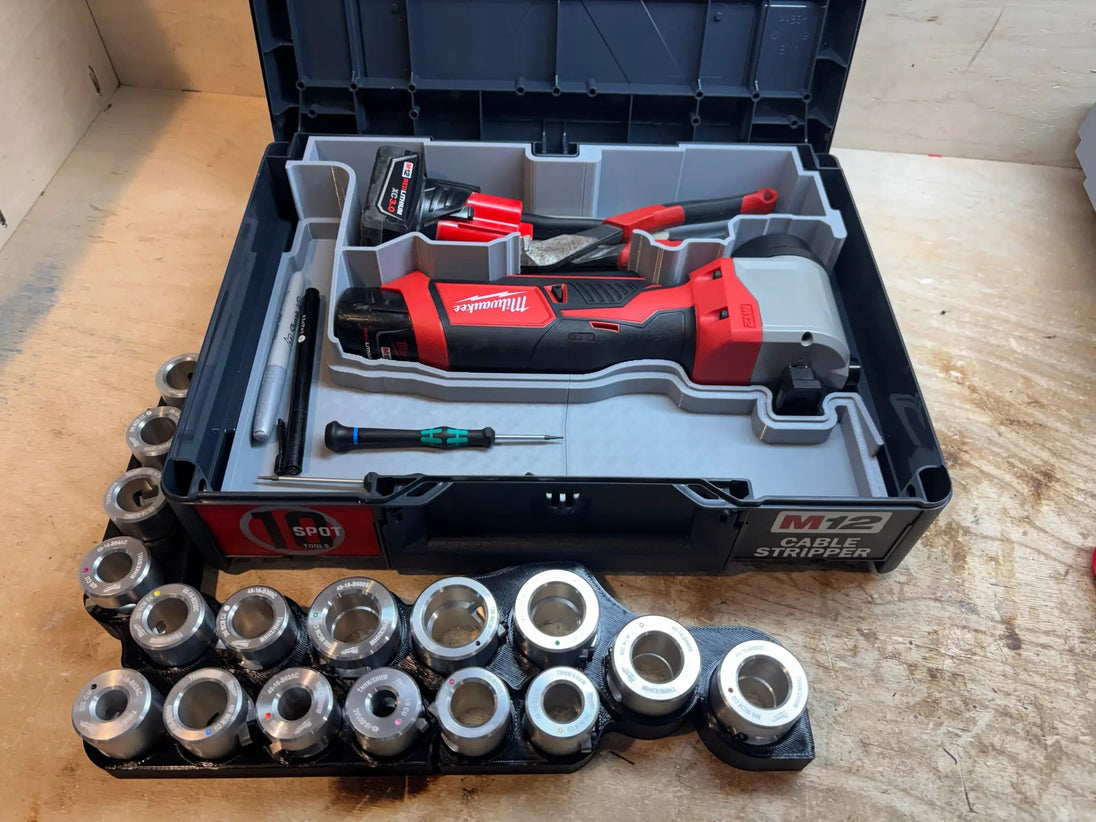 10-Spot Tools SYS-MCM12 Systainer Insert for Milwaukee M12 Cable Stripper - gray tool organizer tray inside a Systainer