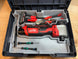 10-Spot Tools Systainer Insert for M12 Cable Stripper SYS-MCM12; grey tool box insert with Milwaukee M12 battery and red cordless tool
