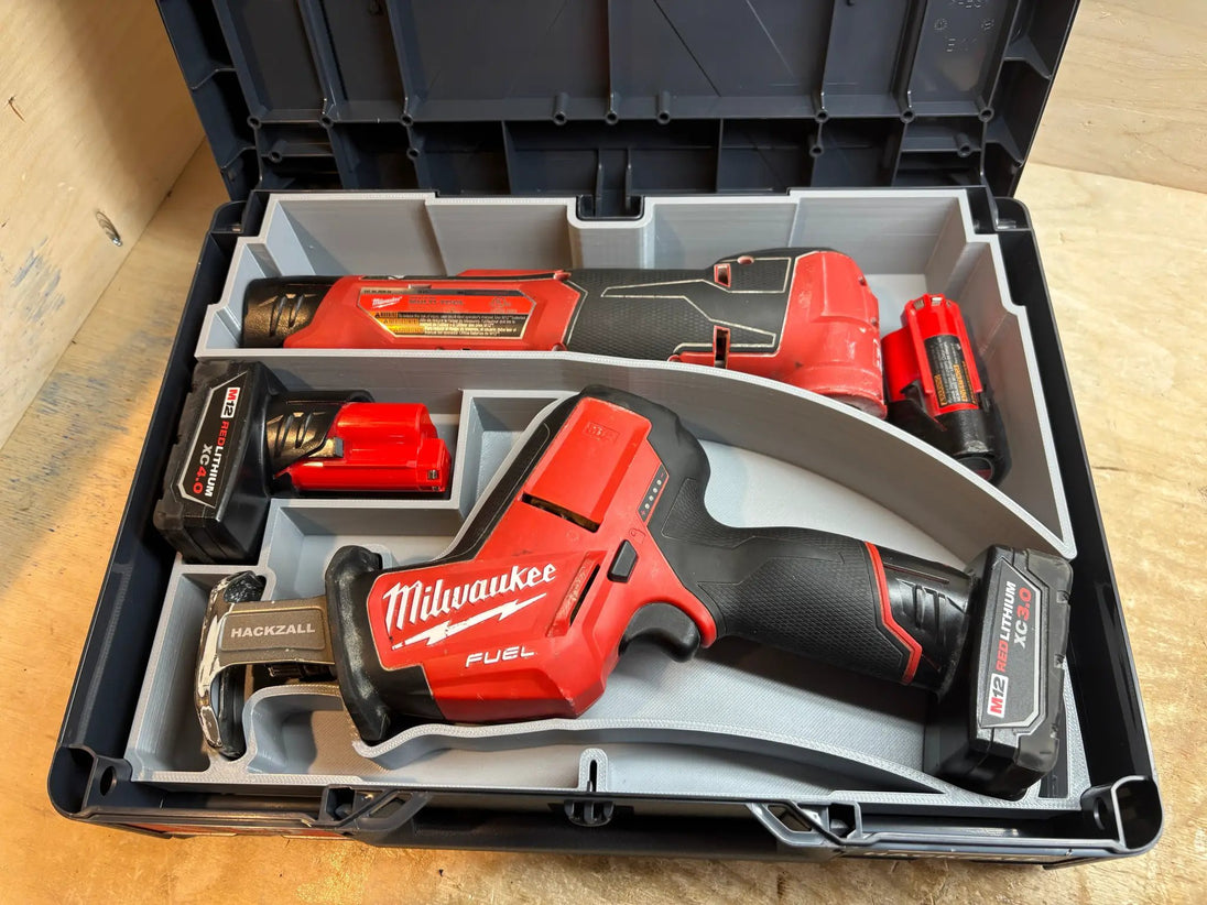 Systainer Insert for M12 Hackzall SYS-MHZ by 10-Spot Tools; Milwaukee M12 tool and battery in a segmented tool box insert